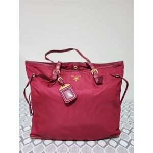 Authentic Prada Saffiano Leather Tote Bag Pink
